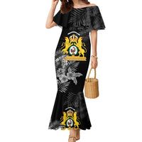 First Empire of Haiti Personalized Family Matching Mermaid Dress and Hawaiian Shirt Black Hibiscus Liberte ou la Mort!