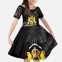 First Empire of Haiti Personalized Family Matching Off Shoulder Maxi Dress and Hawaiian Shirt Black Hibiscus Liberte ou la Mort!