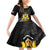 First Empire of Haiti Personalized Family Matching Off Shoulder Short Dress and Hawaiian Shirt Black Hibiscus Liberte ou la Mort!
