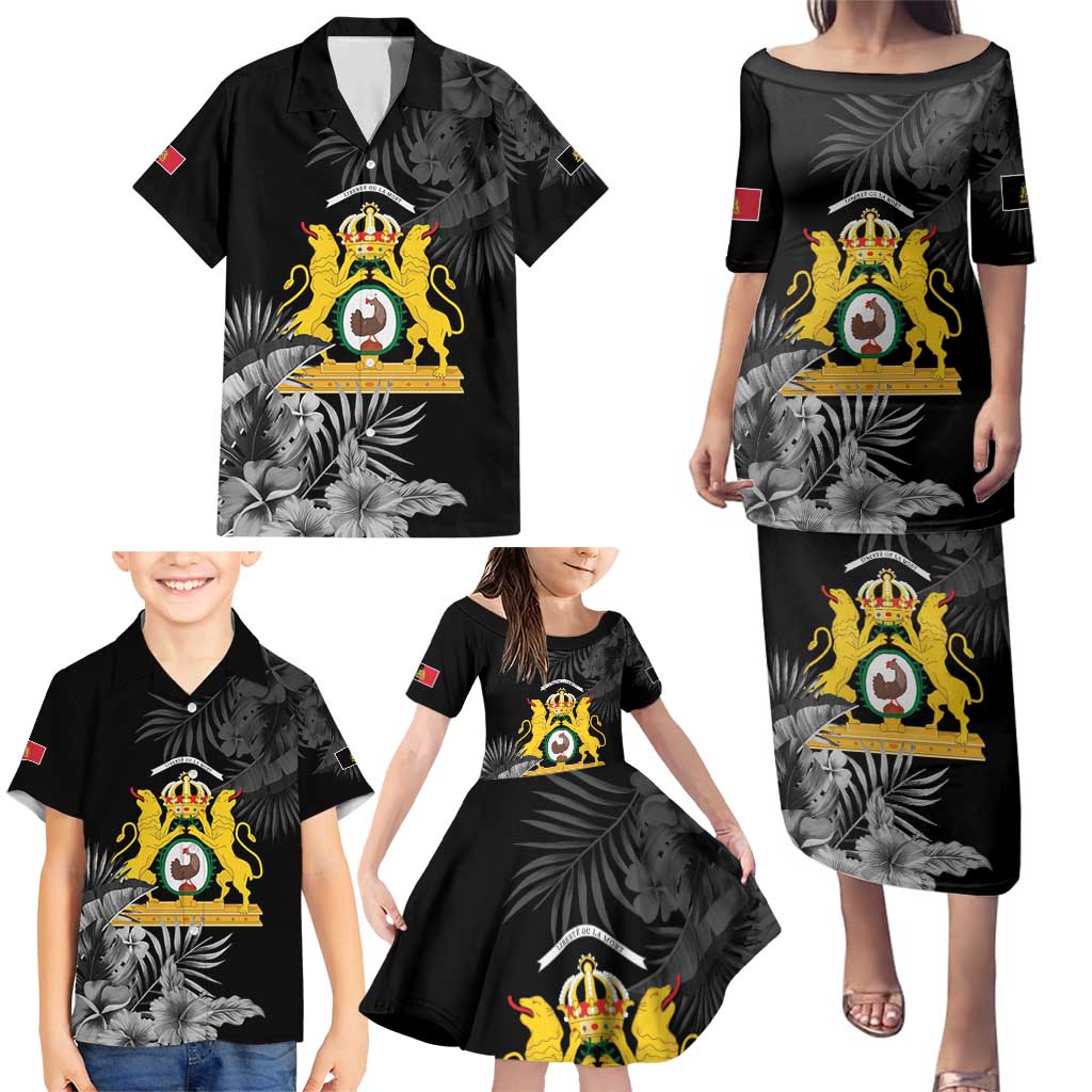 First Empire of Haiti Personalized Family Matching Puletasi and Hawaiian Shirt Black Hibiscus Liberte ou la Mort!