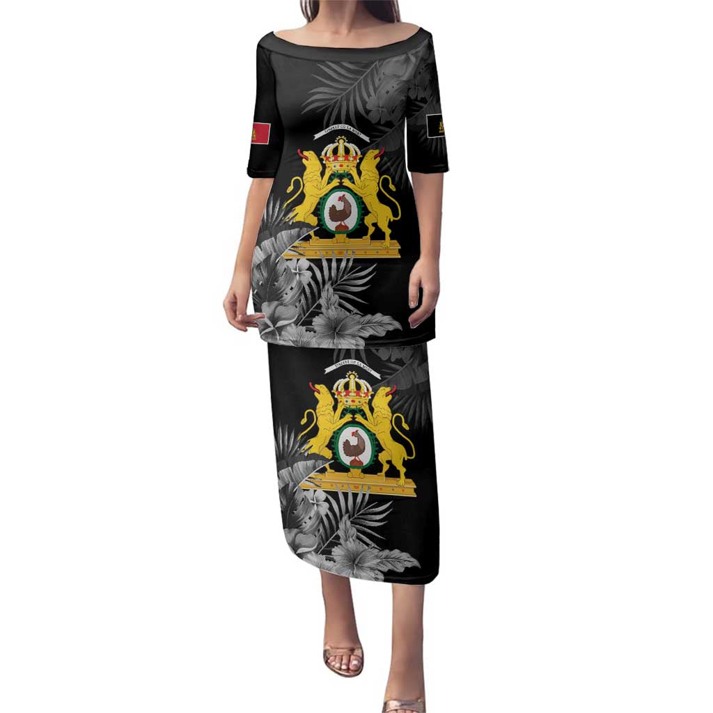 First Empire of Haiti Personalized Family Matching Puletasi and Hawaiian Shirt Black Hibiscus Liberte ou la Mort!