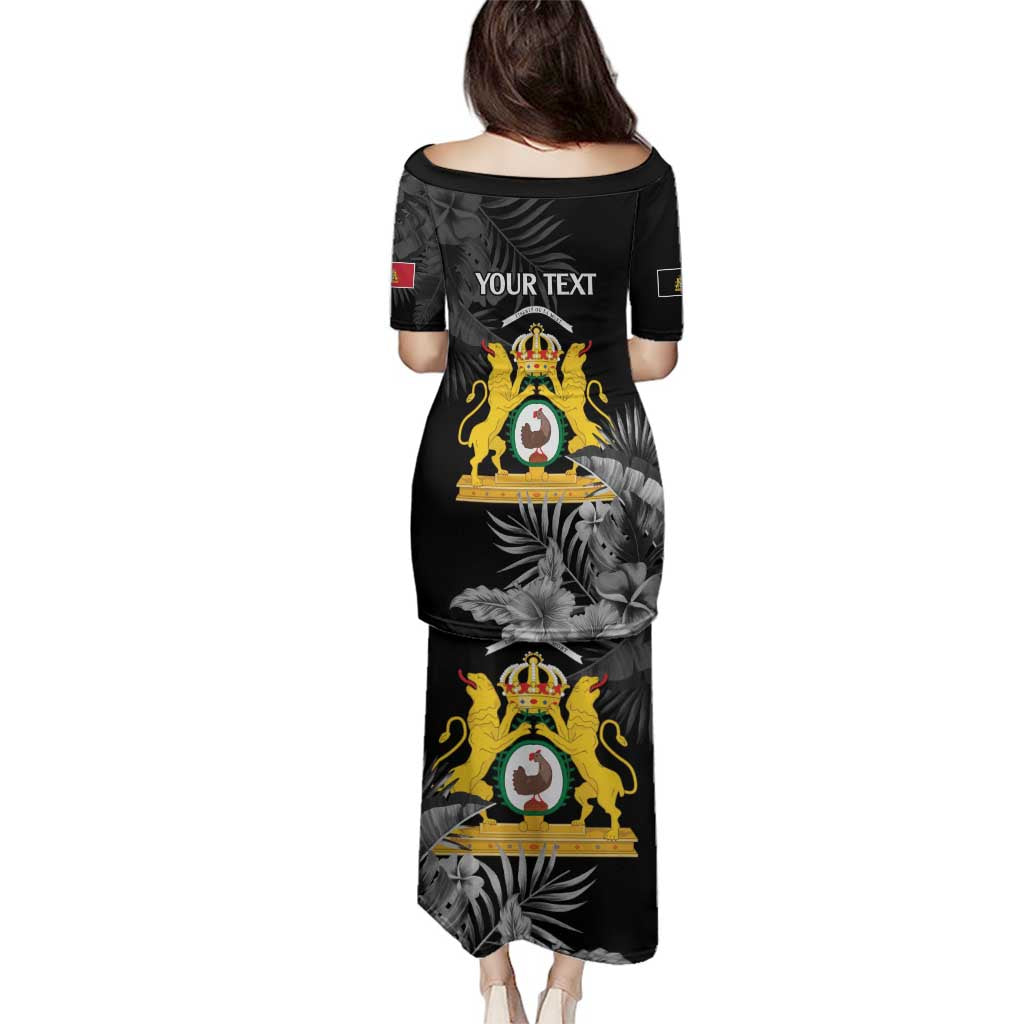 First Empire of Haiti Personalized Family Matching Puletasi and Hawaiian Shirt Black Hibiscus Liberte ou la Mort!