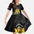 First Empire of Haiti Personalized Family Matching Short Sleeve Bodycon Dress and Hawaiian Shirt Black Hibiscus Liberte ou la Mort!