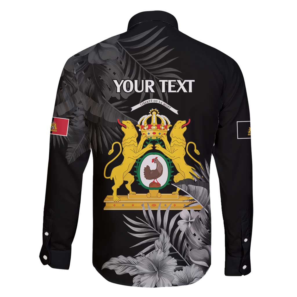 First Empire of Haiti Personalized Family Matching Short Sleeve Bodycon Dress and Hawaiian Shirt Black Hibiscus Liberte ou la Mort!