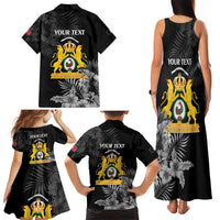 First Empire of Haiti Personalized Family Matching Tank Maxi Dress and Hawaiian Shirt Black Hibiscus Liberte ou la Mort!