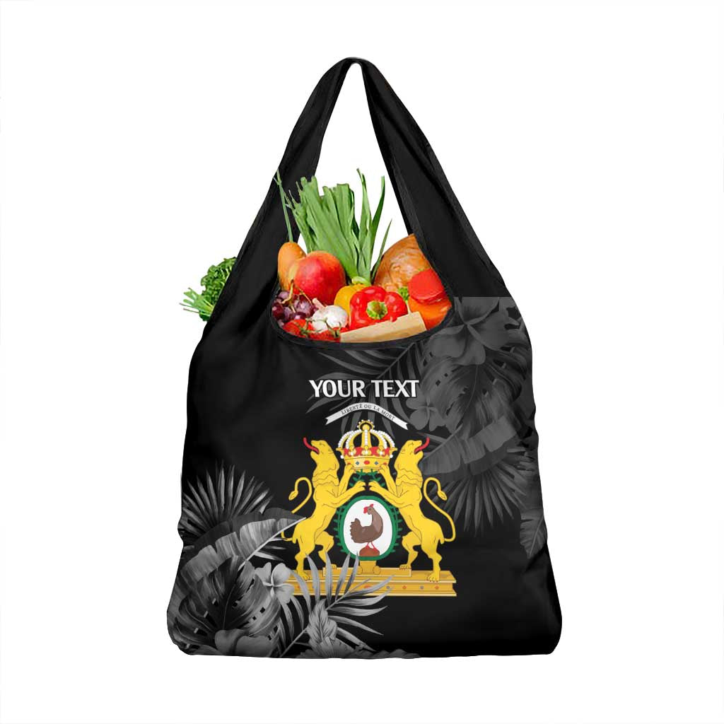 First Empire of Haiti Personalized Grocery Bag Black Hibiscus Liberte ou la Mort!