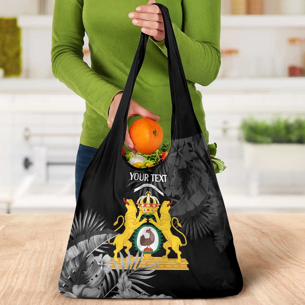 First Empire of Haiti Personalized Grocery Bag Black Hibiscus Liberte ou la Mort!