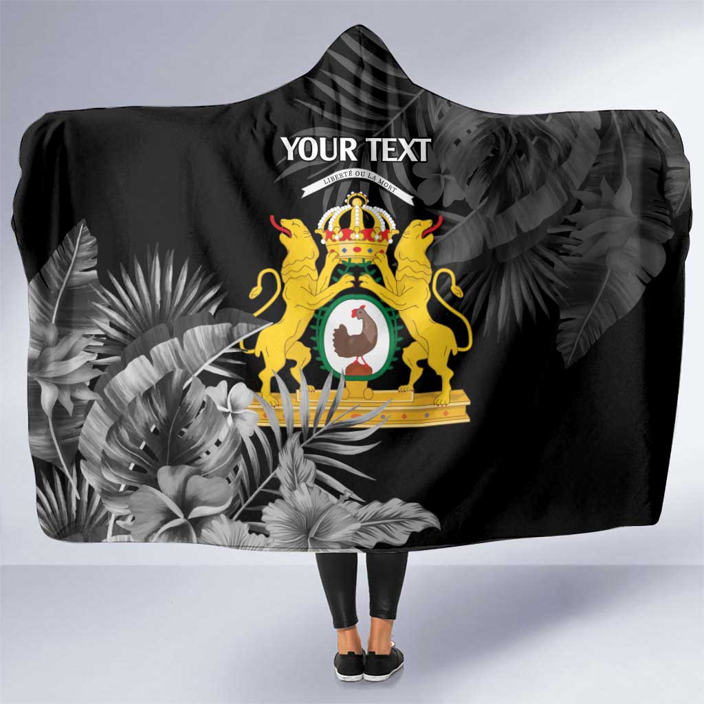 First Empire of Haiti Personalized Hooded Blanket Black Hibiscus Liberte ou la Mort!