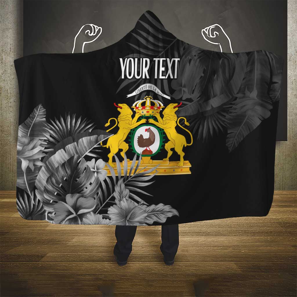 First Empire of Haiti Personalized Hooded Blanket Black Hibiscus Liberte ou la Mort!