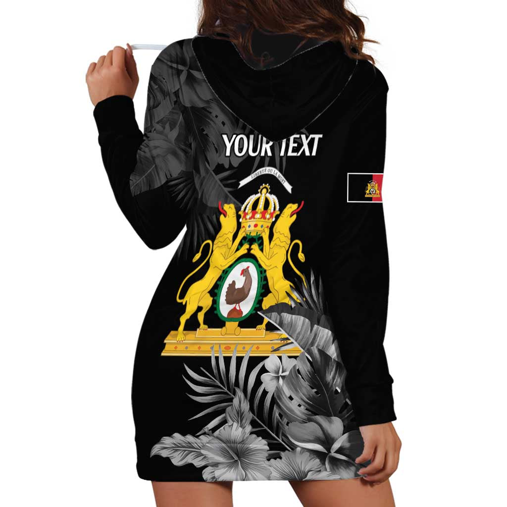 First Empire of Haiti Personalized Hoodie Dress Black Hibiscus Liberte ou la Mort!