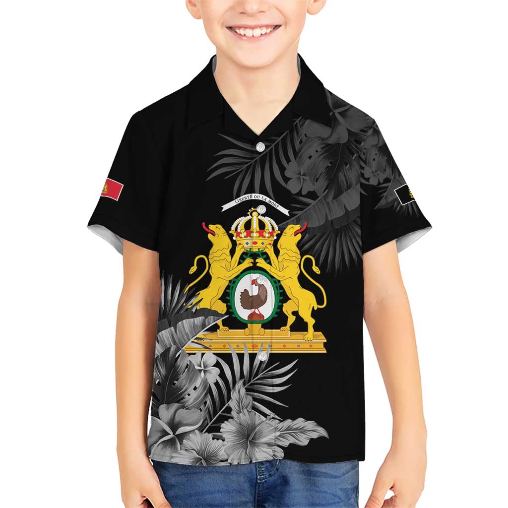First Empire of Haiti Personalized Kid Hawaiian Shirt Black Hibiscus Liberte ou la Mort!