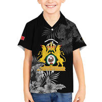 First Empire of Haiti Personalized Kid Hawaiian Shirt Black Hibiscus Liberte ou la Mort!