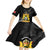 First Empire of Haiti Personalized Kid Short Sleeve Dress Black Hibiscus Liberte ou la Mort!
