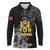 First Empire of Haiti Personalized Long Sleeve Polo Shirt Black Hibiscus Liberte ou la Mort!