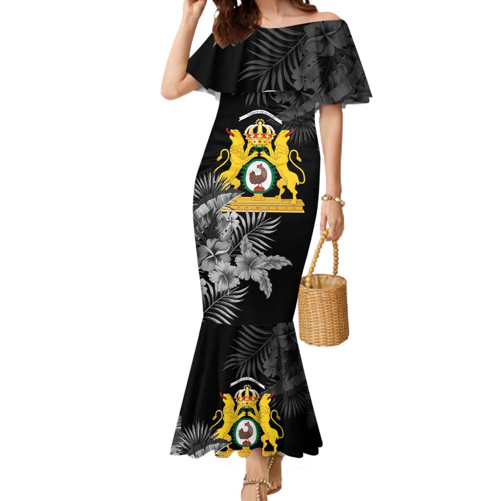 First Empire of Haiti Personalized Mermaid Dress Black Hibiscus Liberte ou la Mort!