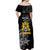 First Empire of Haiti Personalized Off Shoulder Maxi Dress Black Hibiscus Liberte ou la Mort!
