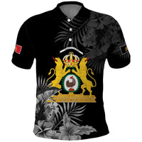 First Empire of Haiti Personalized Polo Shirt Black Hibiscus Liberte ou la Mort!
