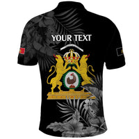 First Empire of Haiti Personalized Polo Shirt Black Hibiscus Liberte ou la Mort!