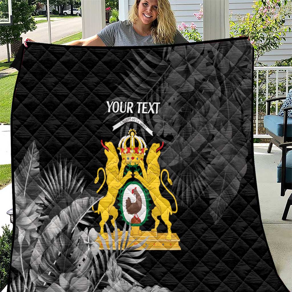 First Empire of Haiti Personalized Quilt Black Hibiscus Liberte ou la Mort!