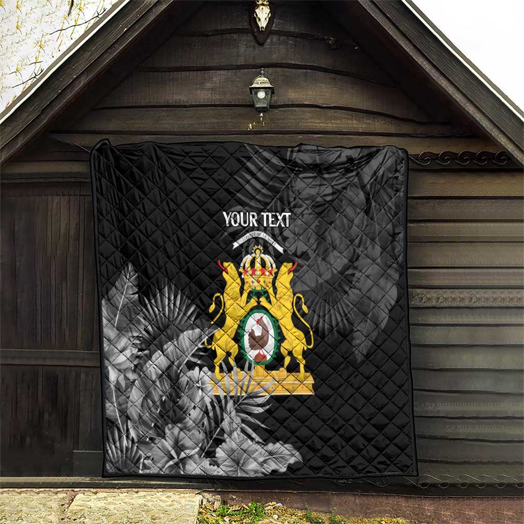 First Empire of Haiti Personalized Quilt Black Hibiscus Liberte ou la Mort!