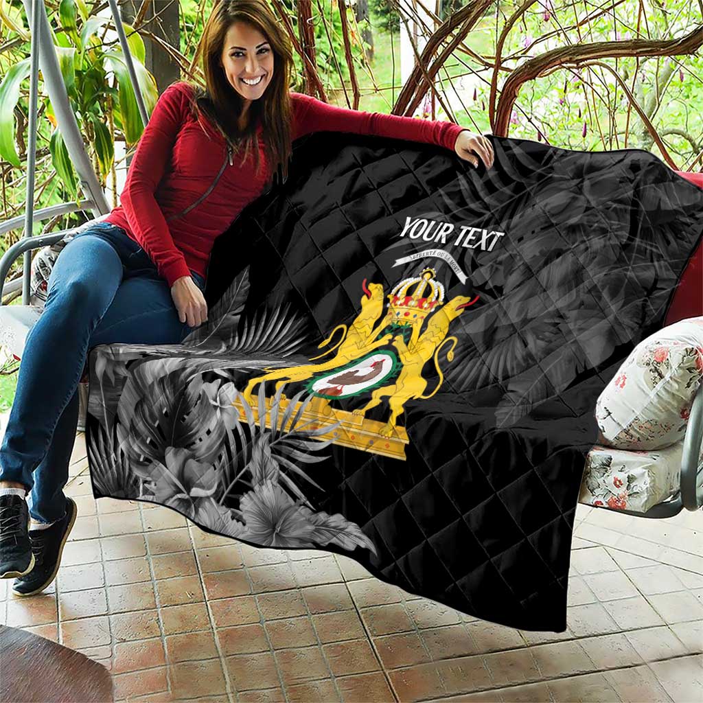First Empire of Haiti Personalized Quilt Black Hibiscus Liberte ou la Mort!