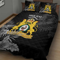 First Empire of Haiti Personalized Quilt Bed Set Black Hibiscus Liberte ou la Mort!