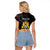 First Empire of Haiti Personalized Raglan Cropped T Shirt Black Hibiscus Liberte ou la Mort!