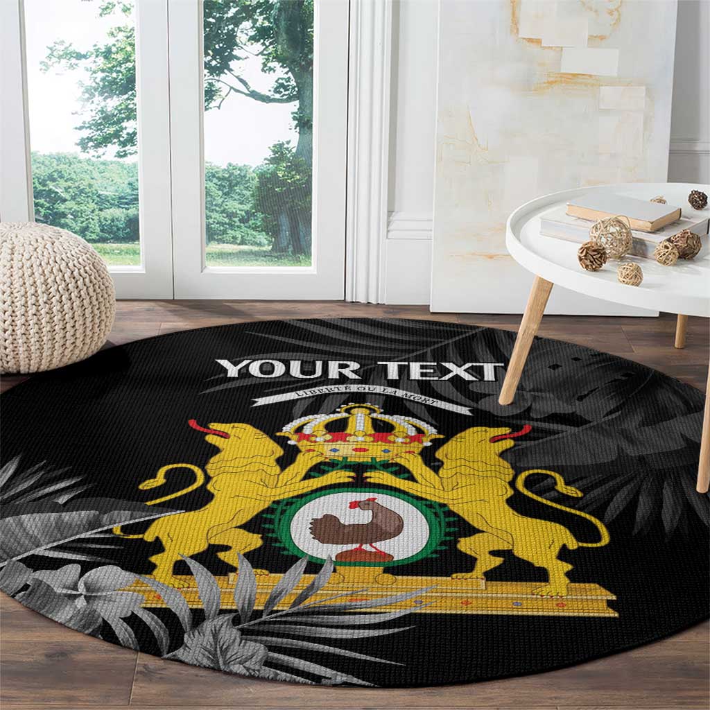 First Empire of Haiti Personalized Round Carpet Black Hibiscus Liberte ou la Mort!