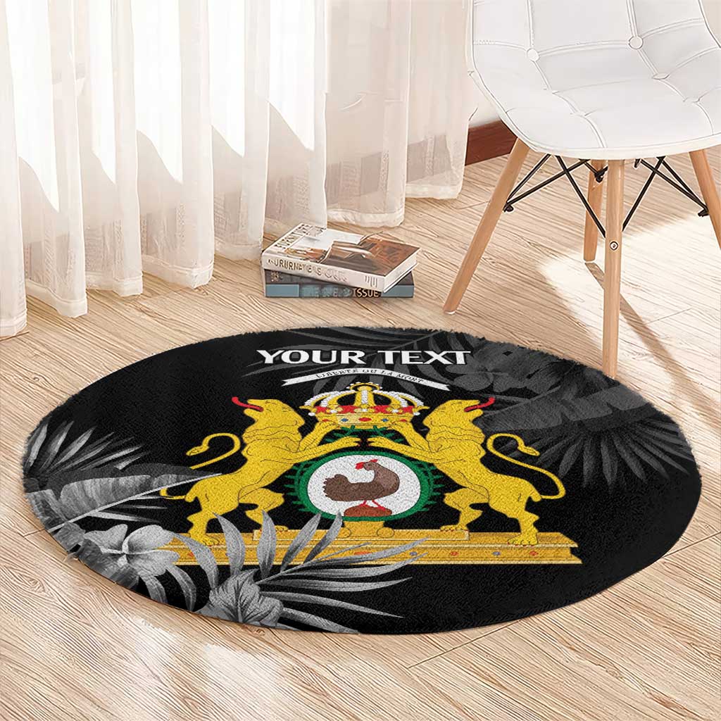 First Empire of Haiti Personalized Round Carpet Black Hibiscus Liberte ou la Mort!