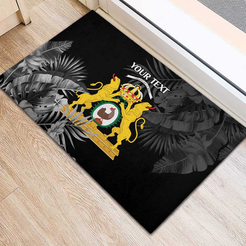 First Empire of Haiti Personalized Rubber Doormat Black Hibiscus Liberte ou la Mort!