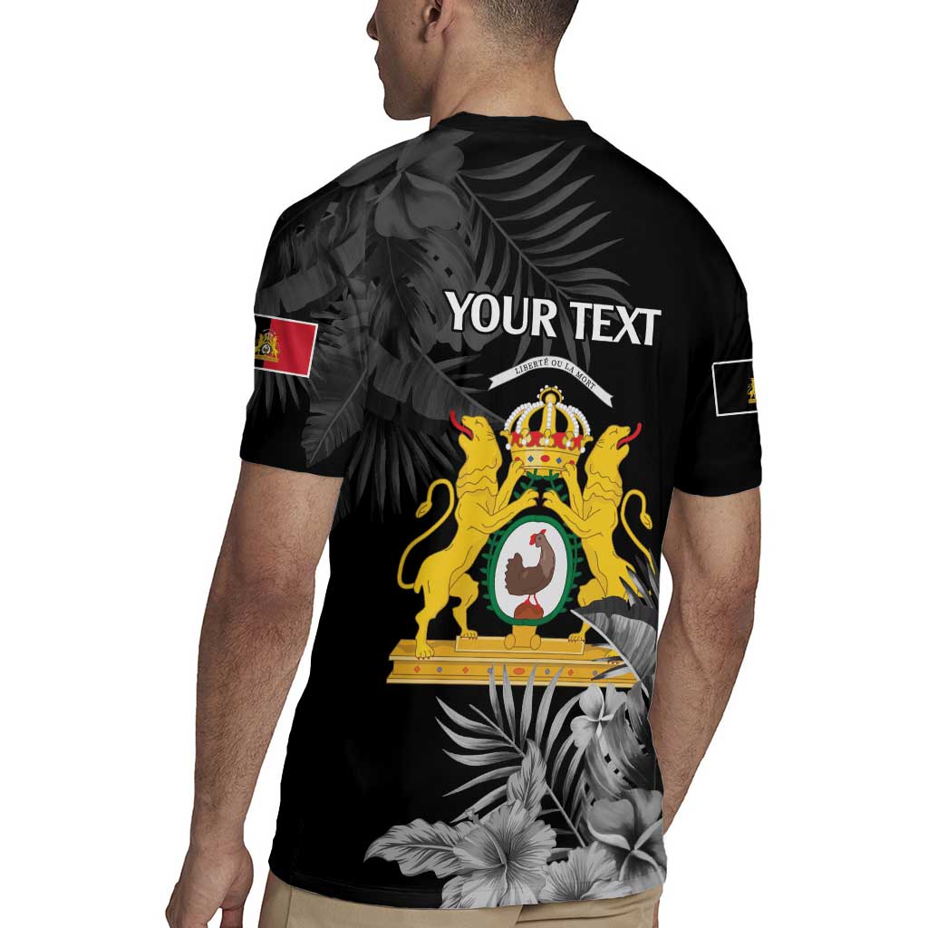 First Empire of Haiti Personalized Rugby Jersey Black Hibiscus Liberte ou la Mort!