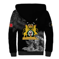 First Empire of Haiti Personalized Sherpa Hoodie Black Hibiscus Liberte ou la Mort!