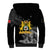 First Empire of Haiti Personalized Sherpa Hoodie Black Hibiscus Liberte ou la Mort!