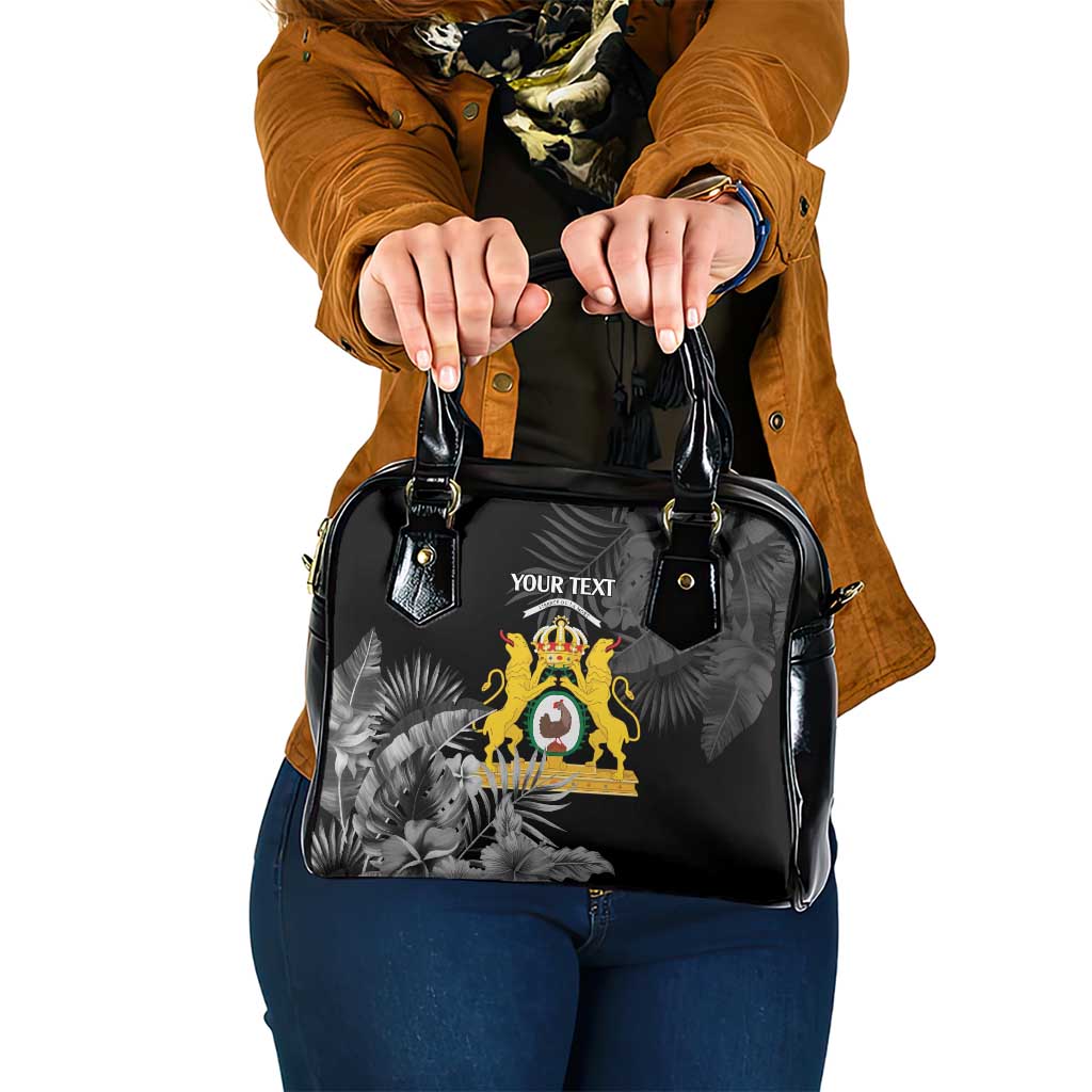 First Empire of Haiti Personalized Shoulder Handbag Black Hibiscus Liberte ou la Mort!