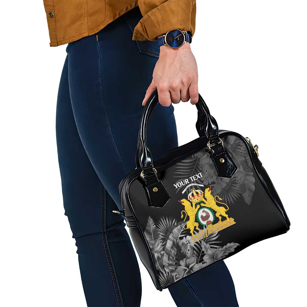First Empire of Haiti Personalized Shoulder Handbag Black Hibiscus Liberte ou la Mort!