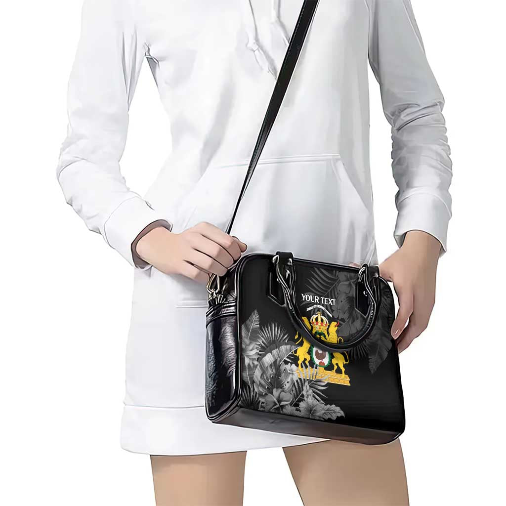 First Empire of Haiti Personalized Shoulder Handbag Black Hibiscus Liberte ou la Mort!