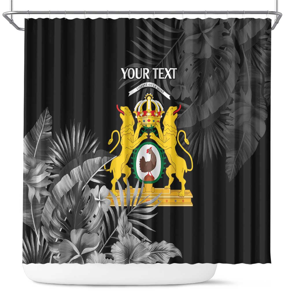 First Empire of Haiti Personalized Shower Curtain Black Hibiscus Liberte ou la Mort!