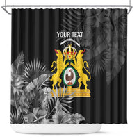 First Empire of Haiti Personalized Shower Curtain Black Hibiscus Liberte ou la Mort!