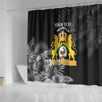 First Empire of Haiti Personalized Shower Curtain Black Hibiscus Liberte ou la Mort!