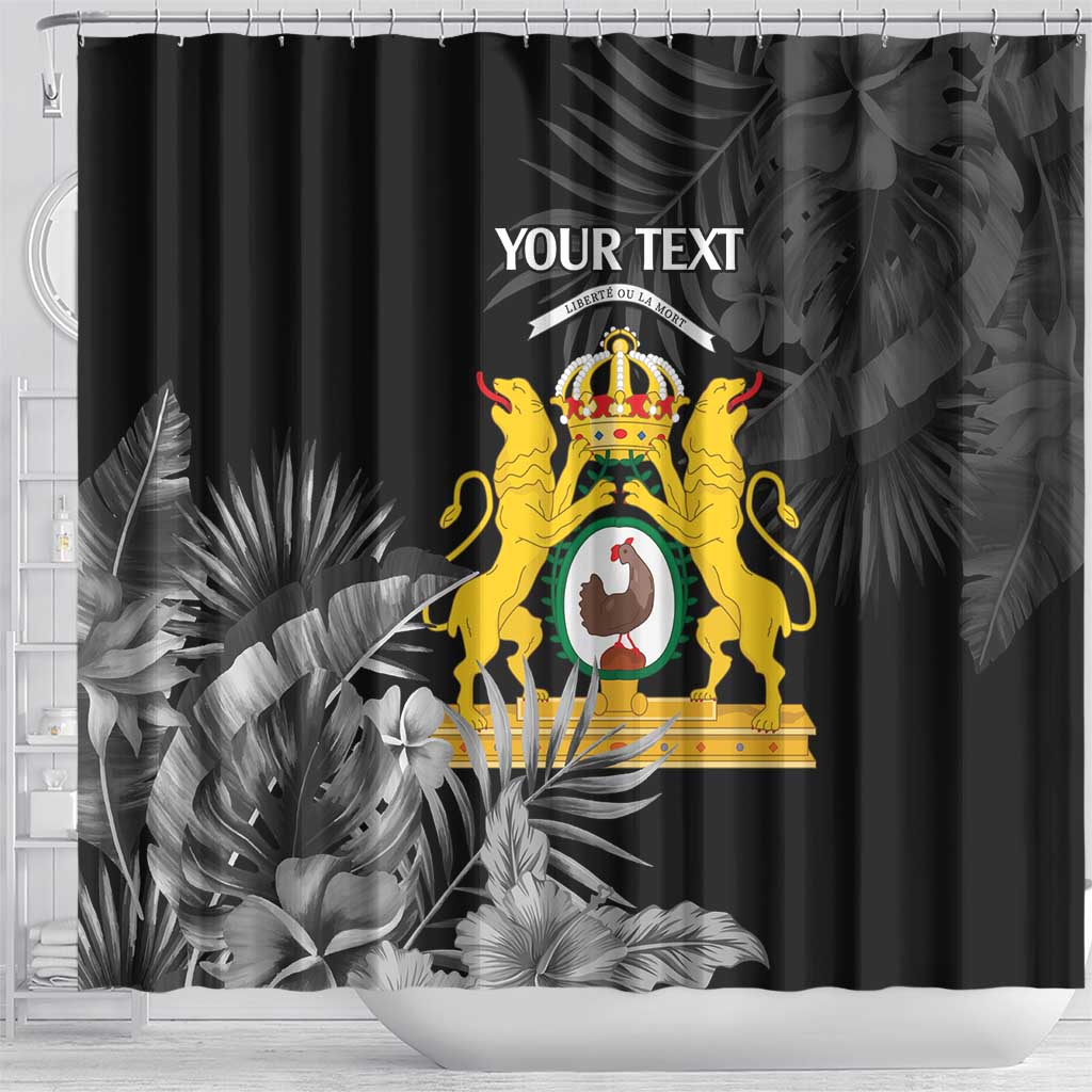 First Empire of Haiti Personalized Shower Curtain Black Hibiscus Liberte ou la Mort!