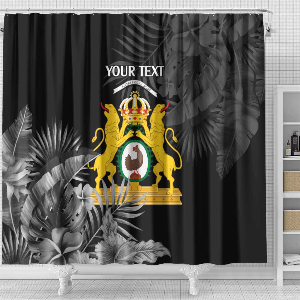 First Empire of Haiti Personalized Shower Curtain Black Hibiscus Liberte ou la Mort!