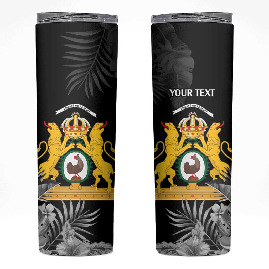 First Empire of Haiti Personalized Skinny Tumbler Black Hibiscus Liberte ou la Mort!