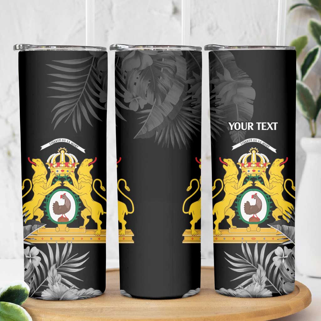 First Empire of Haiti Personalized Skinny Tumbler Black Hibiscus Liberte ou la Mort!