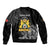 First Empire of Haiti Personalized Sleeve Zip Bomber Jacket Black Hibiscus Liberte ou la Mort!