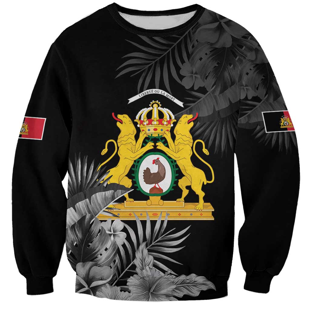 First Empire of Haiti Personalized Sweatshirt Black Hibiscus Liberte ou la Mort!