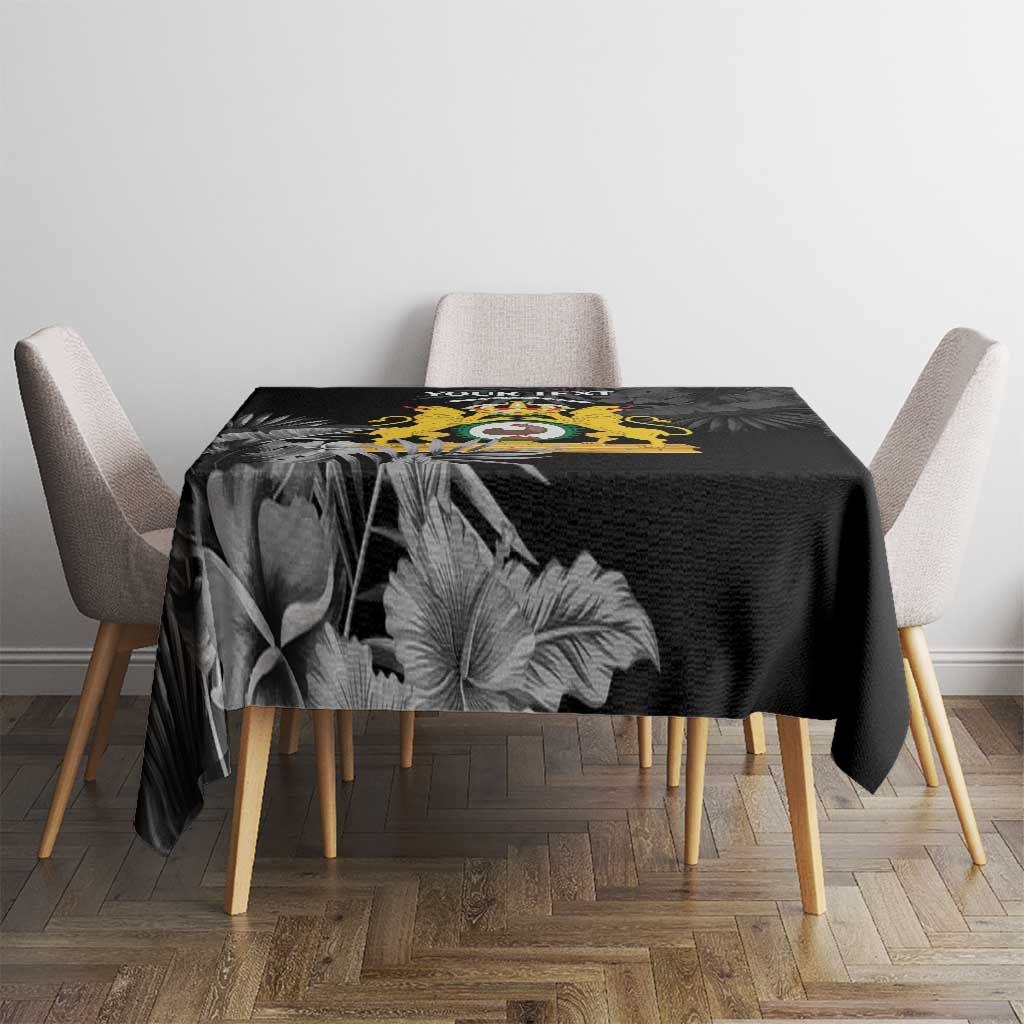 First Empire of Haiti Personalized Tablecloth Black Hibiscus Liberte ou la Mort!