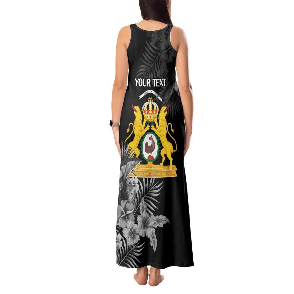 First Empire of Haiti Personalized Tank Maxi Dress Black Hibiscus Liberte ou la Mort!
