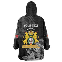 First Empire of Haiti Personalized Wearable Blanket Hoodie Black Hibiscus Liberte ou la Mort!