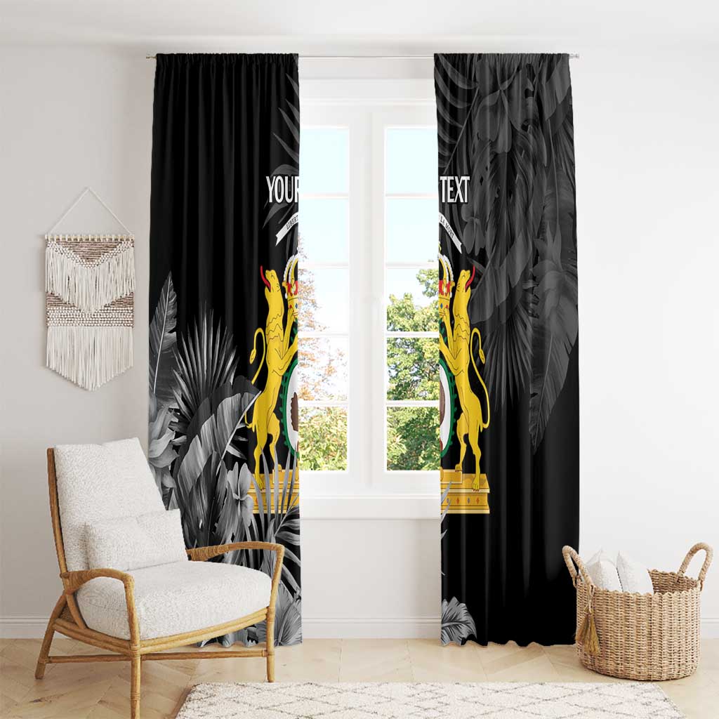 First Empire of Haiti Personalized Window Curtain Black Hibiscus Liberte ou la Mort!