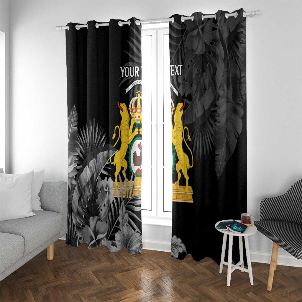 First Empire of Haiti Personalized Window Curtain Black Hibiscus Liberte ou la Mort!